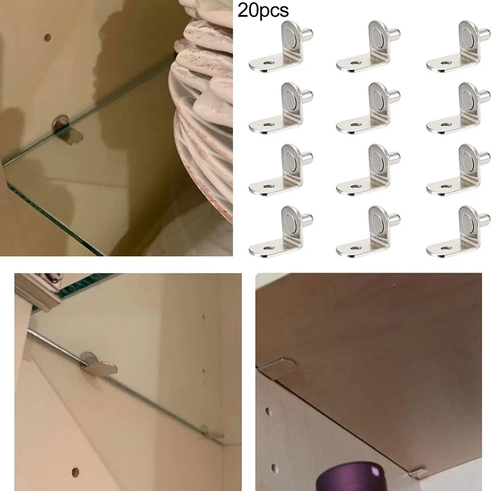 Bookcase Shelf Support Peg Bracket Studs Pegs 16.5x16x12.8cm 20Pcs 6mm Anti-corrosion Hard Metal Pin Seperator