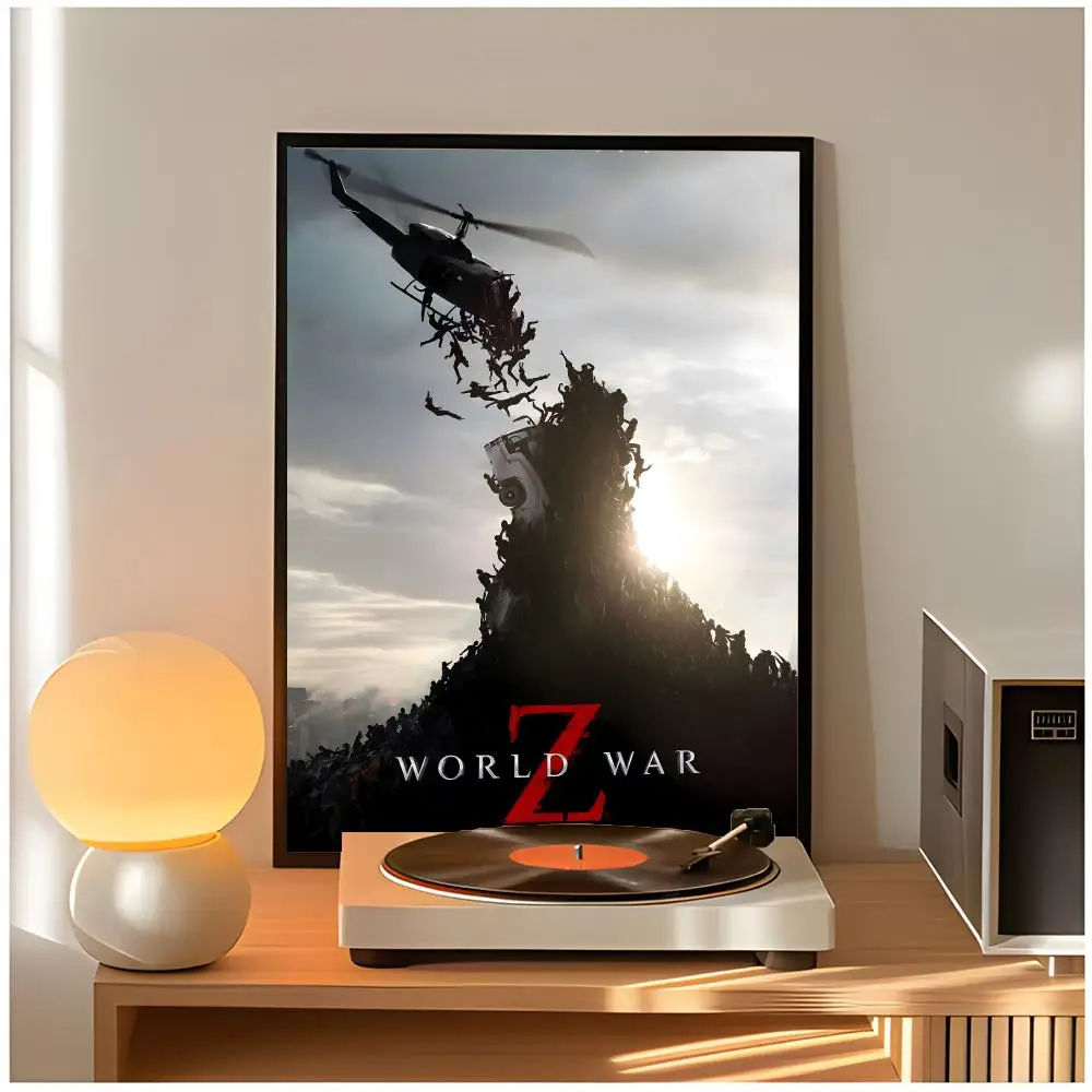 zombie action w-world war z Poster Classic Wall Art  Home Decor  Peel and Stick Unframed view 3
