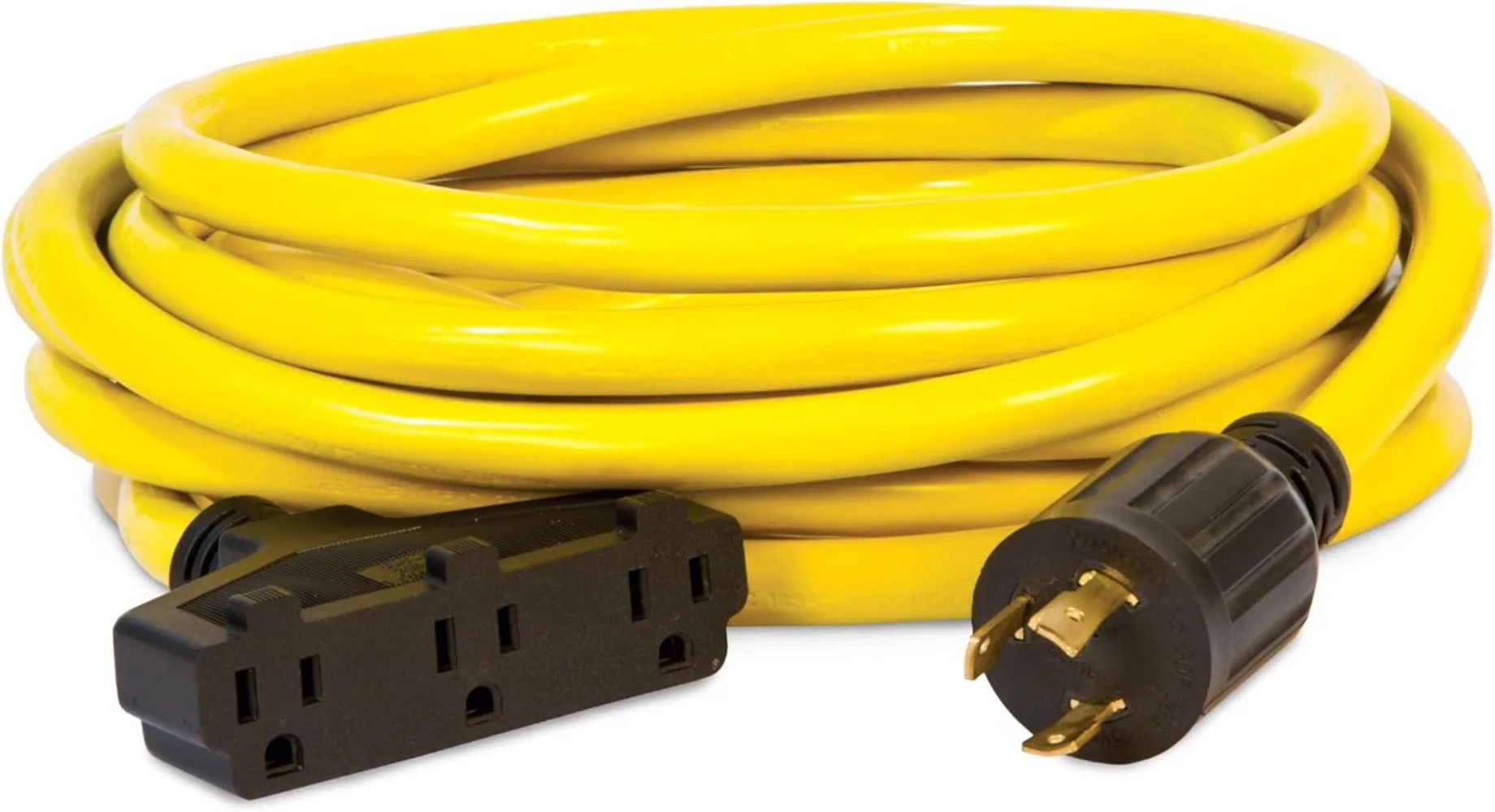 25-Foot 30-Amp 125-Volt Fan-Style Generator Extension Cord (L5-30P to three 5-15R)