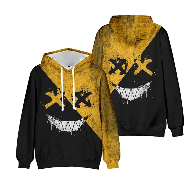 Jaket Pullover Hoodie 3d Wajah Tersenyum Setan Lucu Gaya Hip Hop Atasan Hoodie Wanita Pria Gaya Lengan Panjang Kaus Hoodie Anak Laki-laki Perempuan