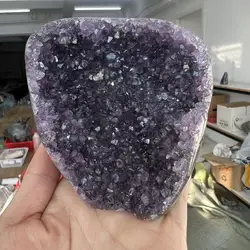 507g 8cm Natural Uruguay Dream Amethyst Quartz Crystal Cluster stand