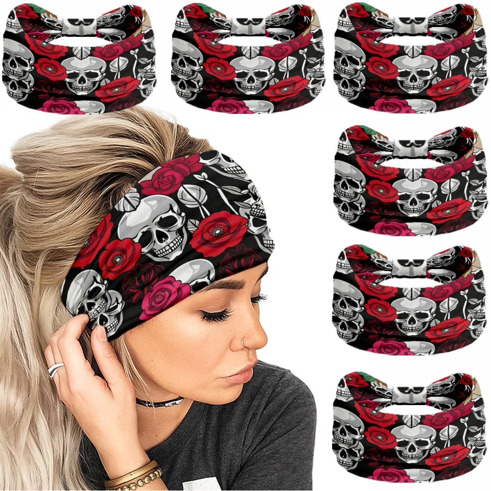 0019 Women's Hair Band Hair Band 6 Pack Claw-shaped Elastic Hair Band Wide and Thick Women's Sports Hair Band Women's Hair Band