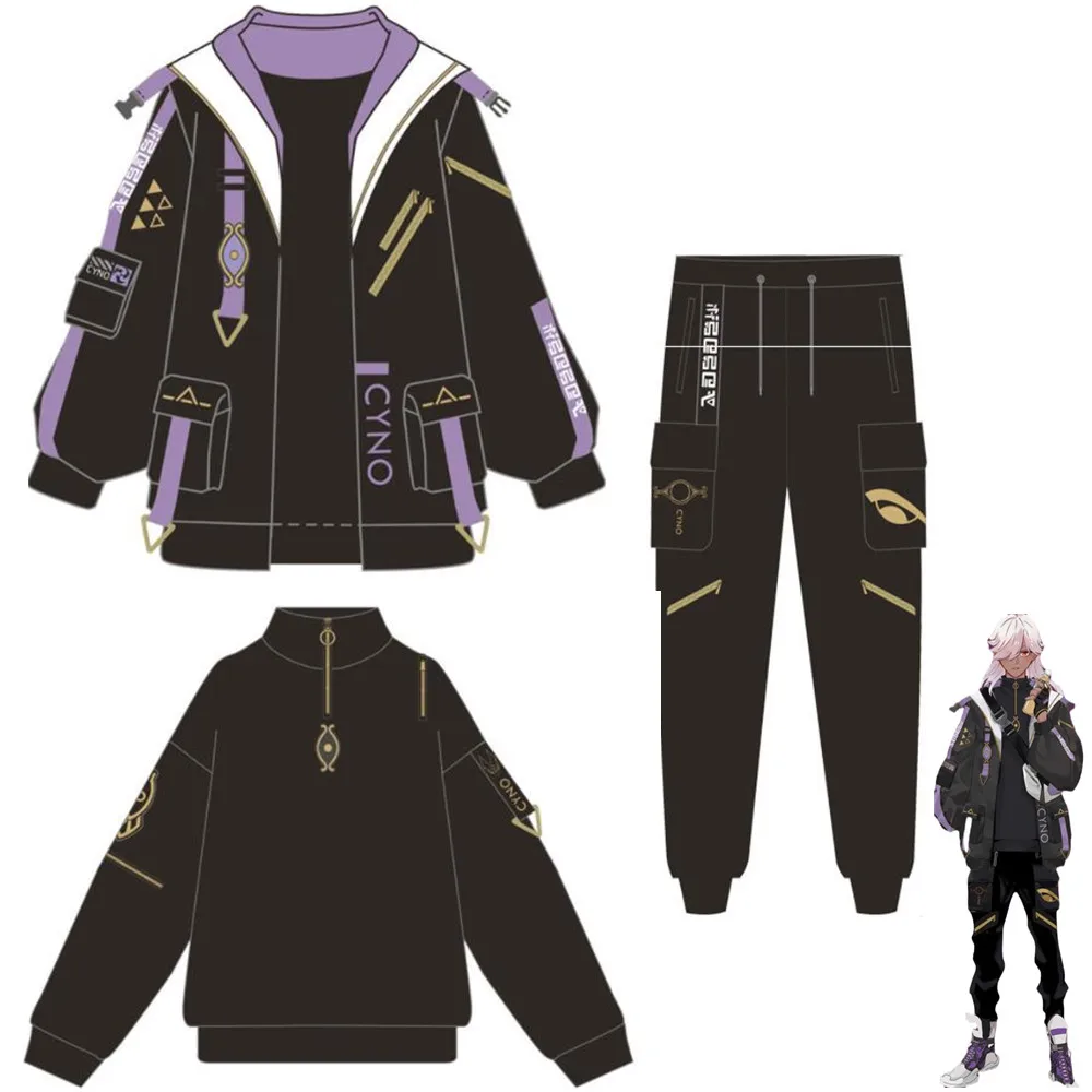 

Anime Game Genshin Impact Cyno Cosplay Costume Periphery Derivative Service Cool Sweatshirt Coat Man Woman Leisure Party Suit