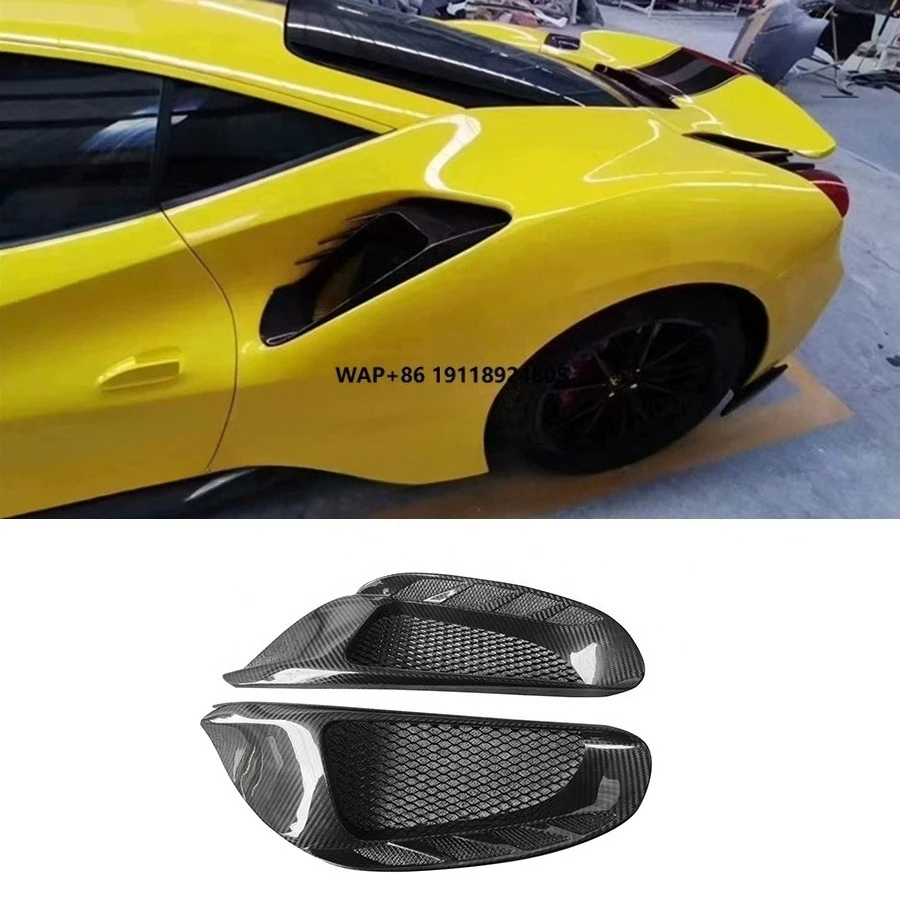 

Upgraded Carbon Fiber Rear Vent Fender Side Air Intake Cover for 2016+ 488 GTB Spider New Condition Car Accessories