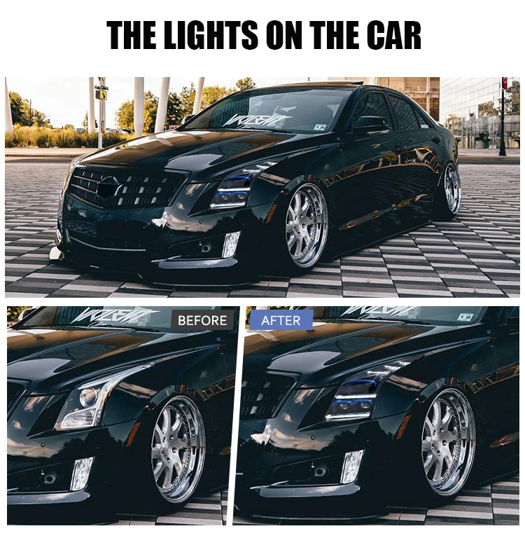 المصابيح الأمامية لكاديلاك ATS 2013-2018 مع إشارة الانعطاف المتتابعة للرسوم المتحركة #2