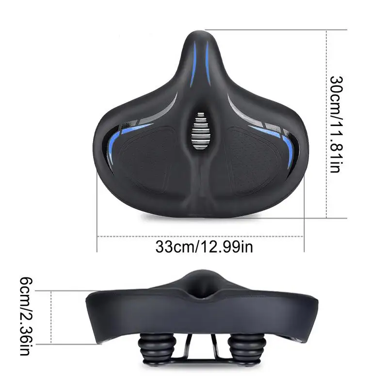 Oversized Bike Seat Padded Oversized Thickened Cushion Seat For Bike Extra-Wide Design Bicycle Saddle Replacement For Folding