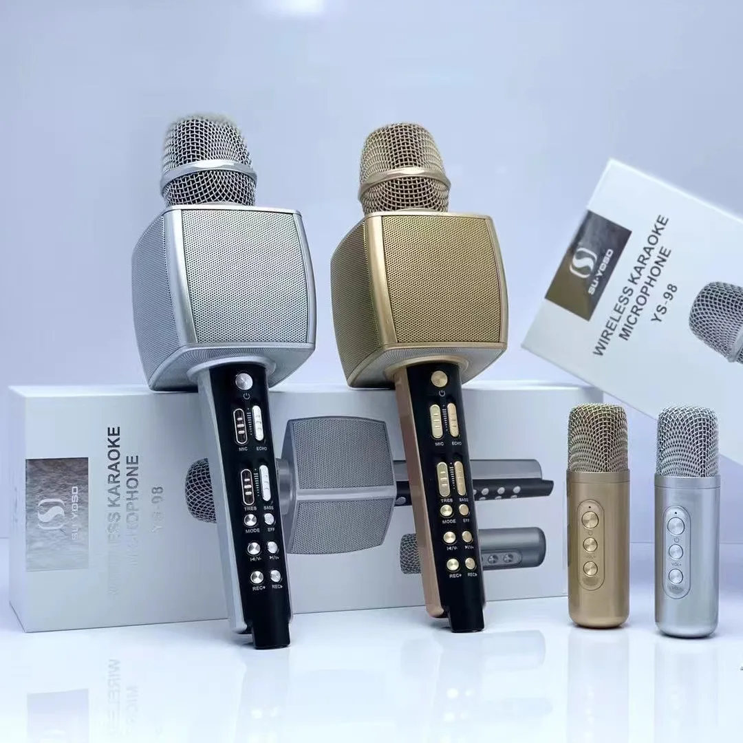 Bluetooth Microphone Upgraded Dual Wireless Microphone YS98 Mobile Phone Karaoke Dual Speaker Audio All-in-one Machine