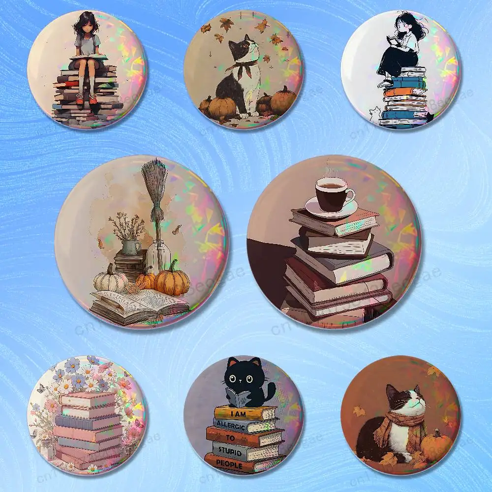 

Book Illustration Art Custom Badges 25 32 44 58 75 mm Brooch Backpack Hat Enamel Pins Accessories Toys Gifts