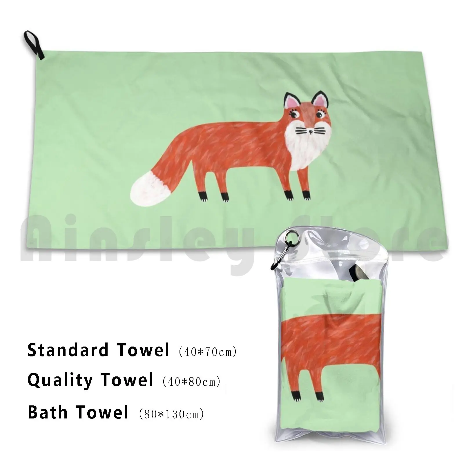 Red Fox Bath Towel … - image
