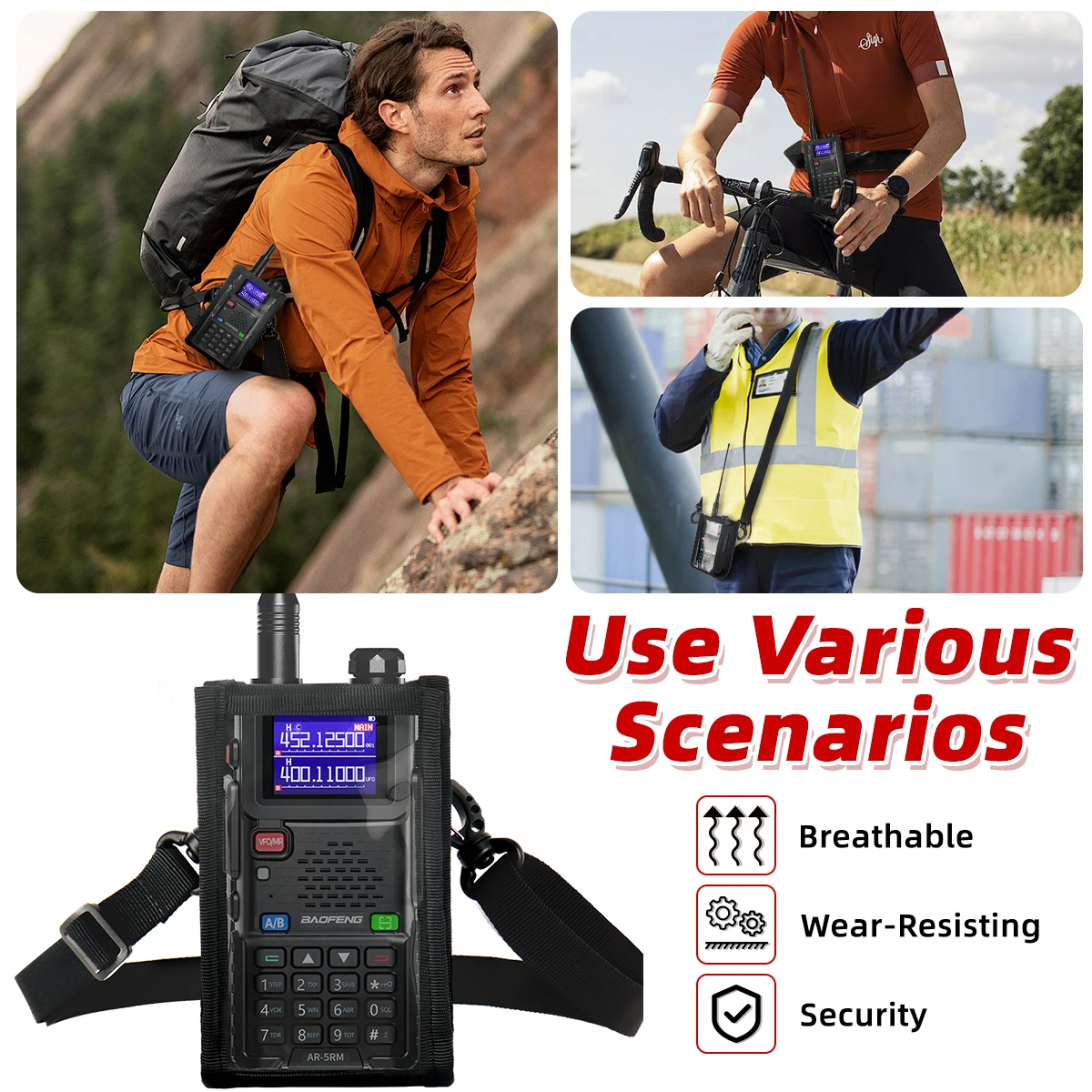 BaoFeng Walkie Talkie Holster Molle Radio Pouch for Baofeng UV-5RH UV-21R UV-5R Quansheng K5 PLUS Ham Radio Nylon Radio Case