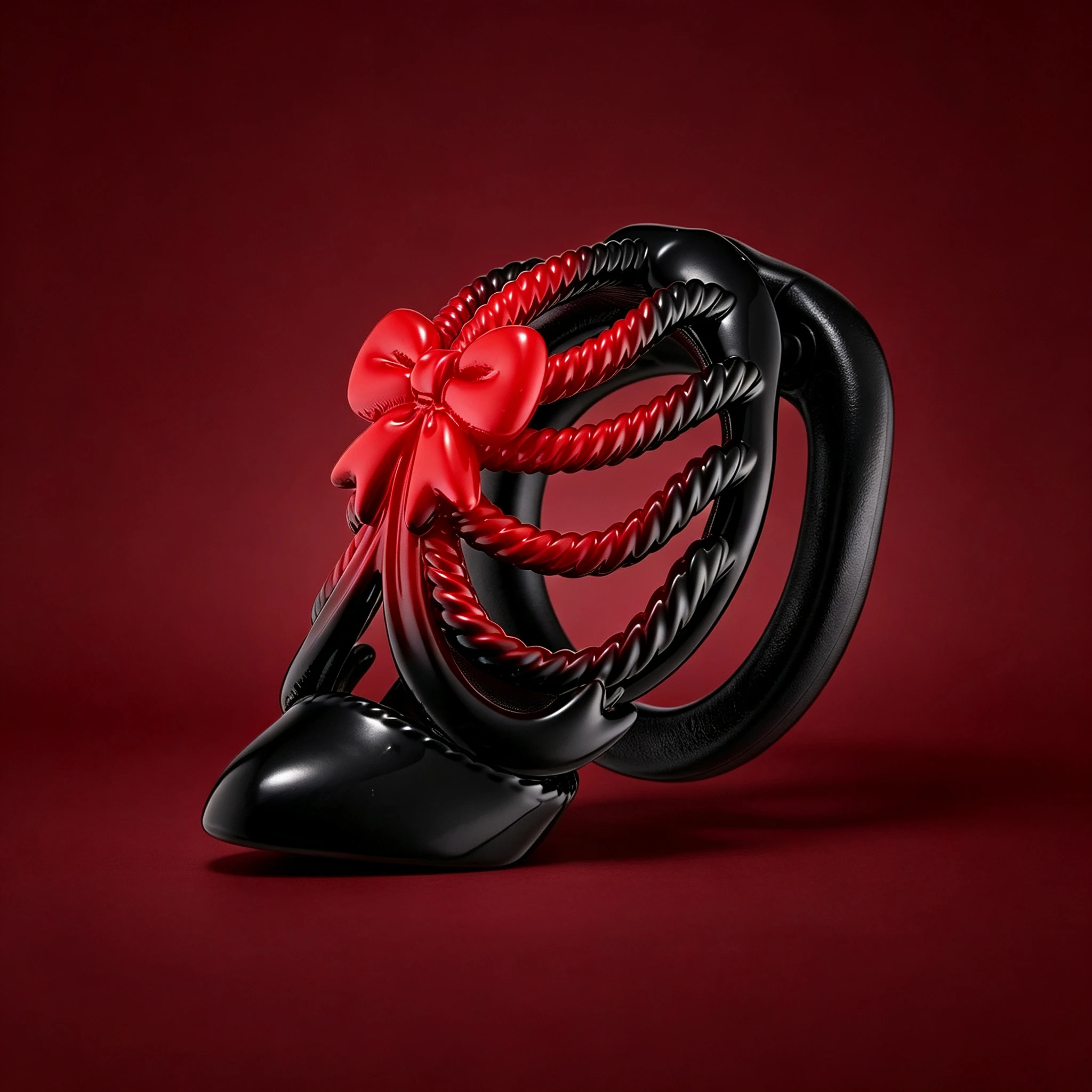 High Heels Chastity Cage with Bow Tie CB Lock Male Chastity Device with 5 Cock Rings Hollow Penis Lock Adult Sex Toys for Men