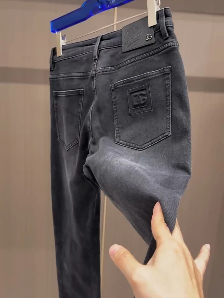 

Новые мужские джинсы, модные, высококачественные, стильные, делового европейского стиля, весенне-осенние, прямого кроя, стандартной талии