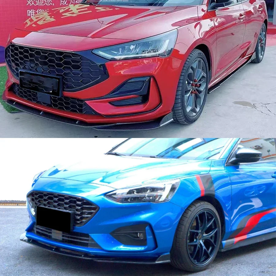 Front Bumper Lip Spoiler Splitters for Ford Focus ST Line MK4 2019 2020 2021 2022 Body Kit Front Apron Front Bumper Protection