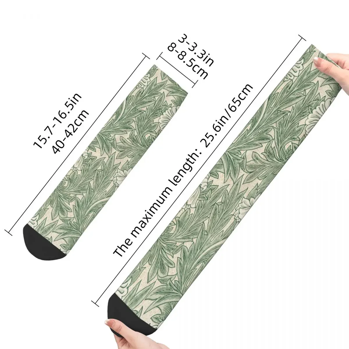 William Morris Tulip Pattern Sage Green Socks uomo donna calzini Casual Harajuku primavera estate autunno inverno Happy Socks Gift