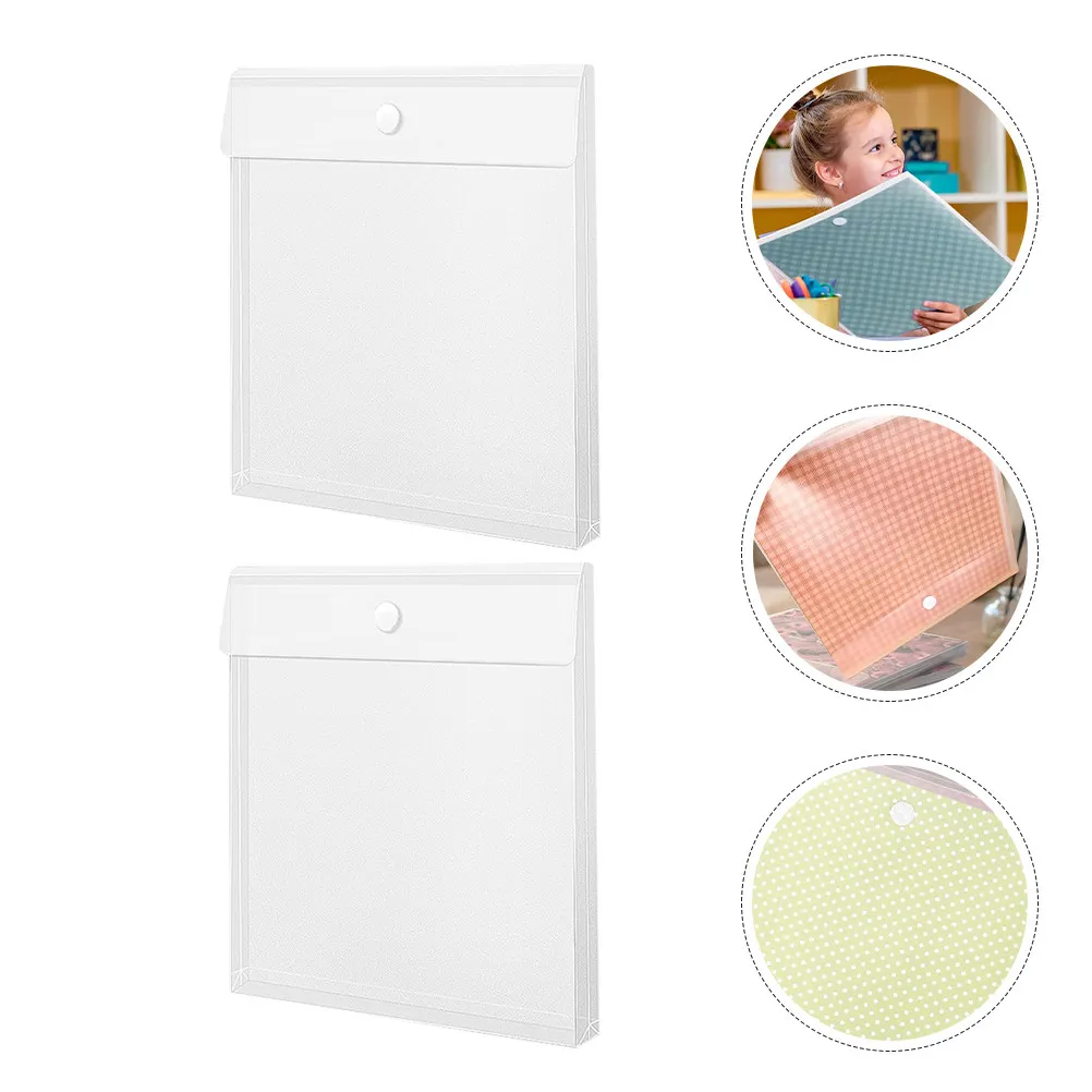 

12Pcs PP Transparent Storage Envelope for Scrapbooking Vinyl Sheets Photos Documents Craft Paper File Organizer Reusable Folder