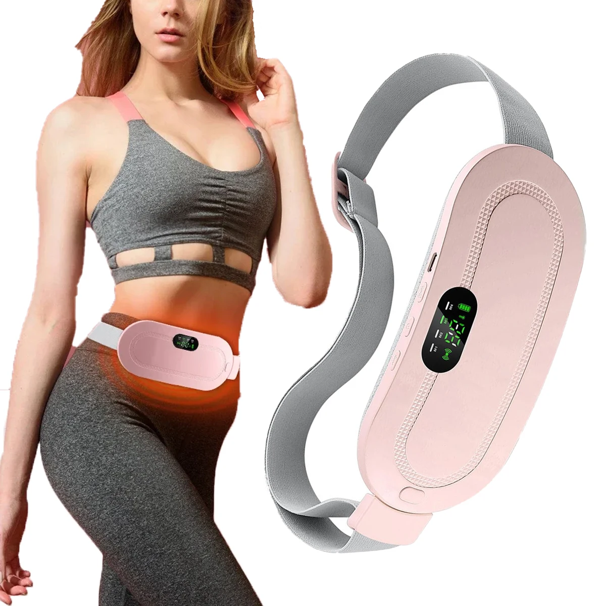 

Period Cramp Massager Heating Pads 3 Heat 4 Vibrating Electric Heating Pad Women Period Relief Waist Abdominal Warm Palace Belt
