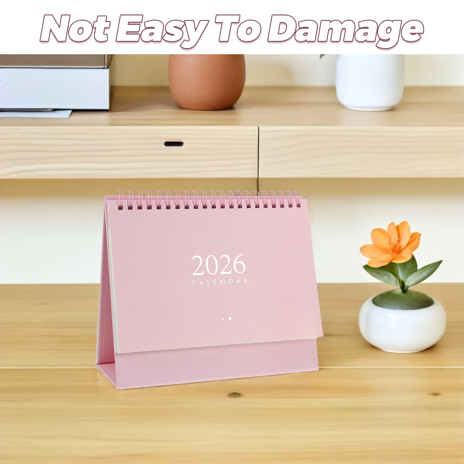 2Pcs Desktop Calendar 2026 Large Stand Up Daily Habit Tracker Tabletop Calendar for Work School Organization Smooth Thick Paper