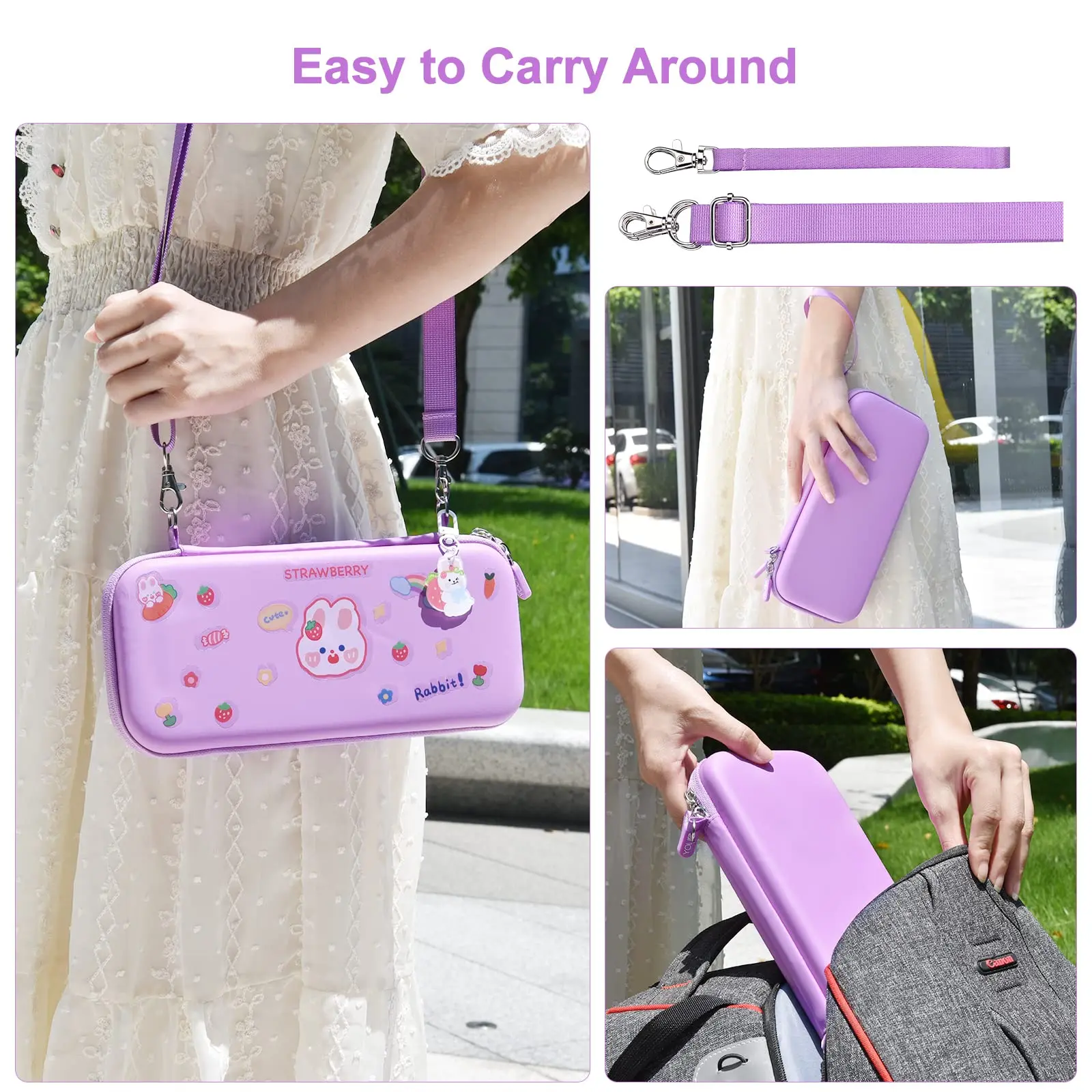 Portable Switch Storage Accessory 15 in 1 Game Kit with Switch Bag, Adjustable Stand, Protective Case for Switch Console & J-Con