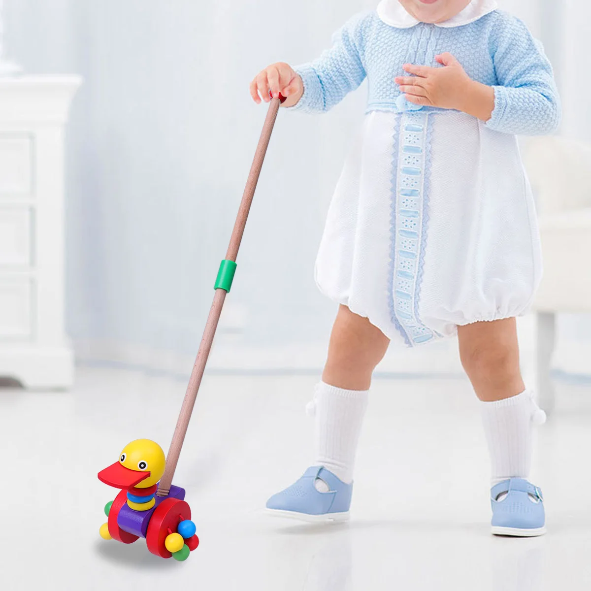 รถหัดเดินเด็กเล็ก ทำจากไม้ รูปสัตว์การ์ตูน สีสันสดใส รถเข็นเด็กเสริมพัฒนาการ ช่วยเสริมสร้างการรับรู้สี