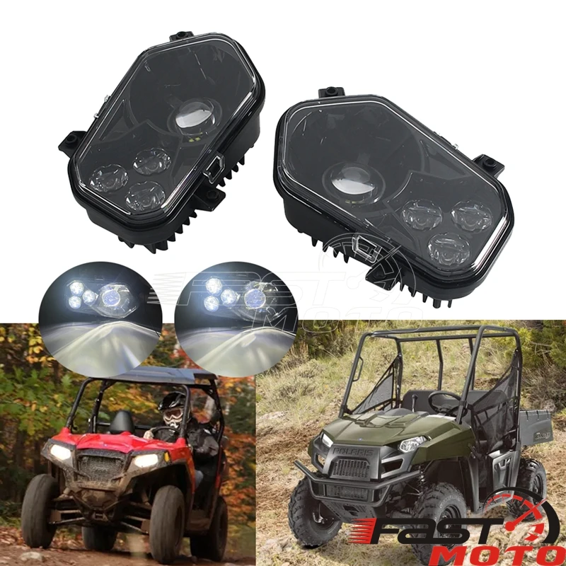 LED Headlights Angel Eye Front LED Head Lights Lamp For Polaris Sportsman 400 450 500 550 570 800 850 1000 Scrambler 850/1000