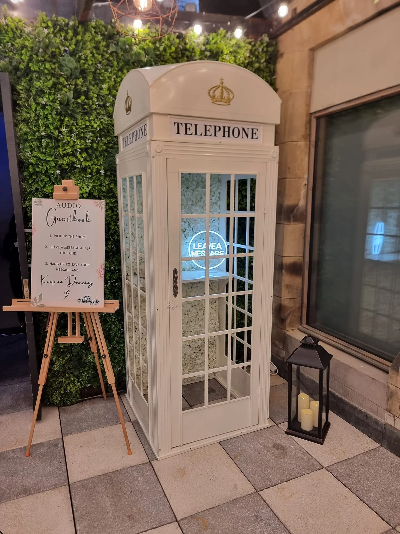 London Phone Booth Wedding Audio Guestbook Events Flowers Wedding White Phone Booth