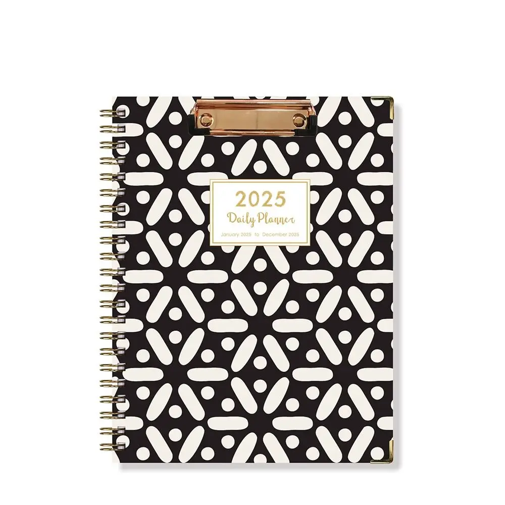 Com braçadeira de placa 2025 agenda em inglês livro calendário mensal planejador diário a4 horários calendário bloco de notas para fazer lista prático