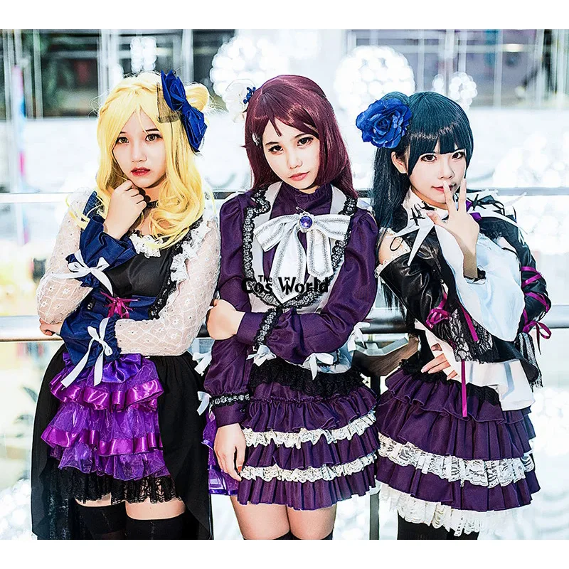 

Love Live Sunshine Aqours Guilty Kiss Strawberry Trapper Sakurauchi Riko Ohara Mari Tsushima Yoshiko Anime Cosplay Costumes