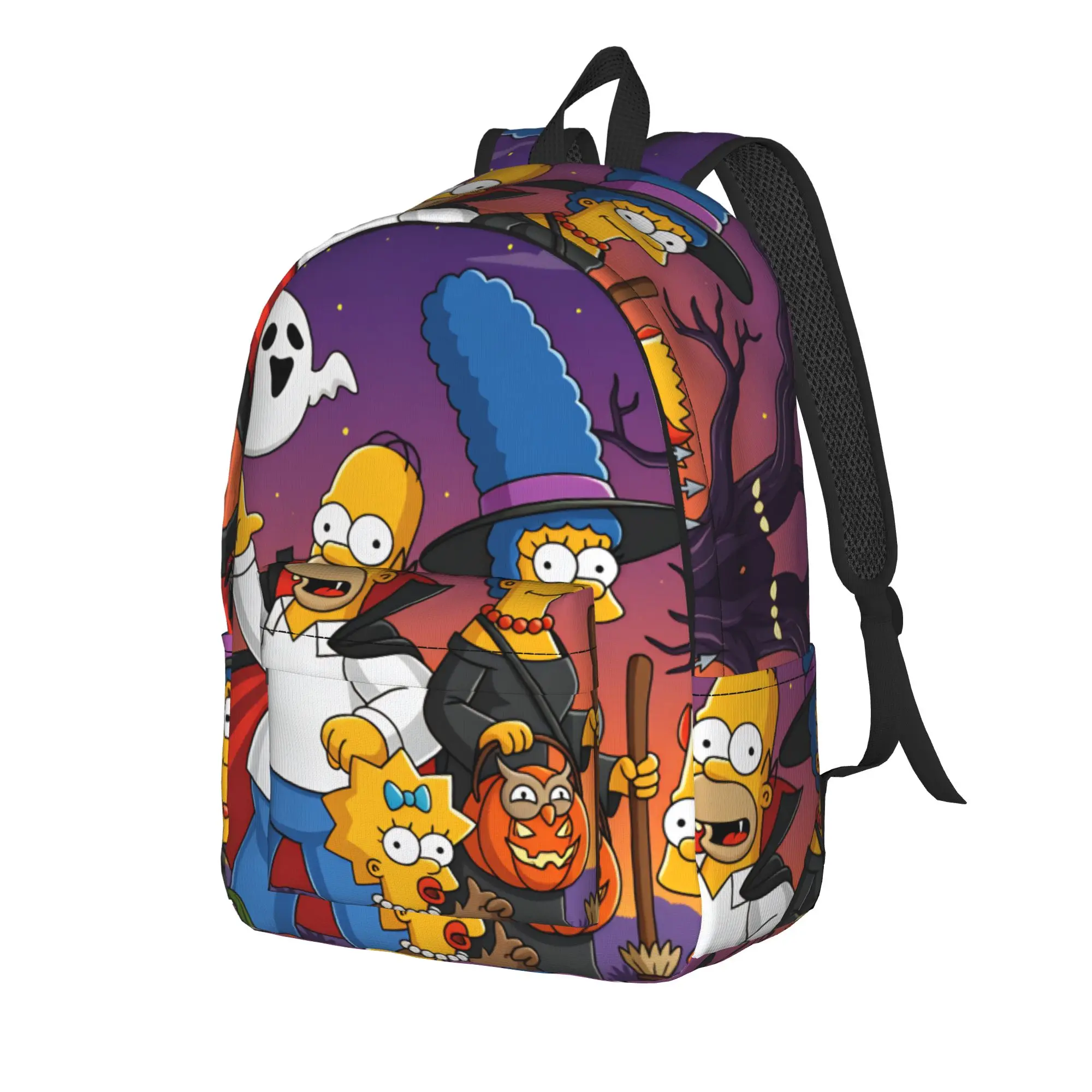 S-Simpsons Vampire Homer Happy Halloween Backpack  Casual Backpacks Girl Outdoor Soft High School Bags High Quality Rucksack