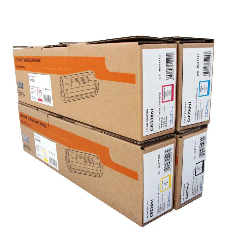 Original Toner Cartridge for OKI C833DNL C833 C833dnl Color Printers Print Volume 2500 Pages