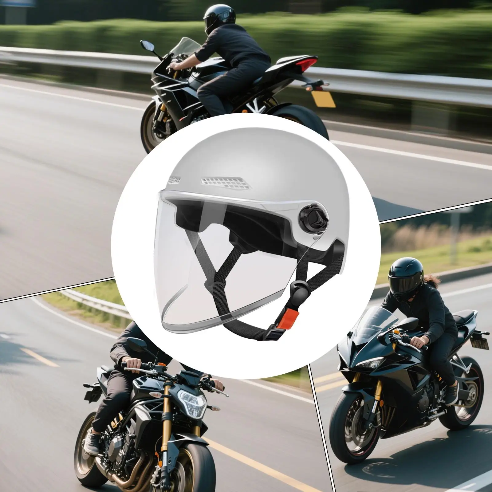 

Мотоциклетный полушлем с открытым лицом, ретро шлем с открытым лицом, быстросъемная солнцезащитная шляпа для езды на мотор, квадроцикле, скутера, гонок