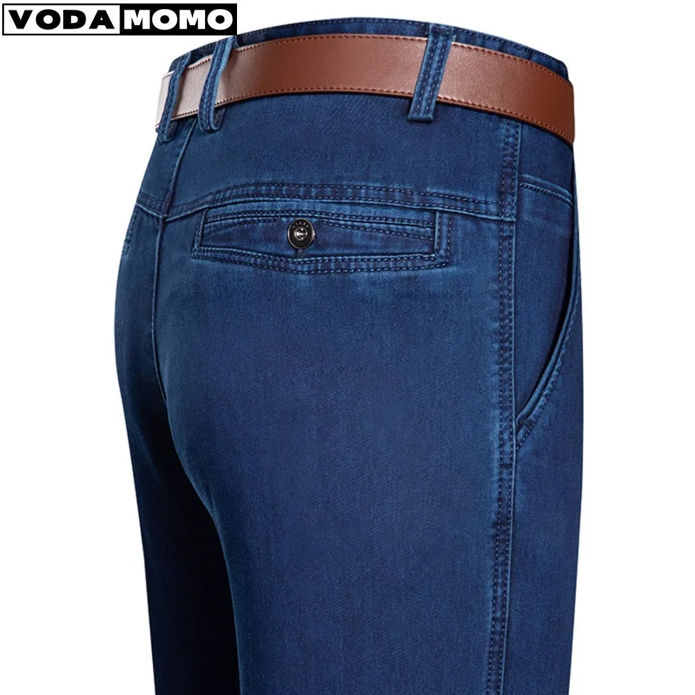 2024 Spring and Autumn Middle aged Casual Fashion New Baggy Jeans Men's Loose Straight Elastic denim Pants  Men Clothing  y2k