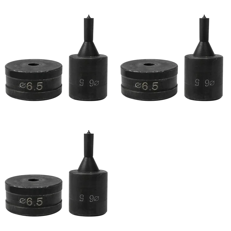 

Hydraulic Hole Punch For CH70 CH-70 Machine, 6.5Mm Hydraulic Punching Round Die Tool 3Pc, Black