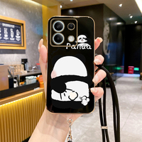 N ote 13 Fat Panda Luxury Plating Phone Case For Xiaomi Redmi Note 13 13ProPlus 12 11S 12S 13Pro 13R 12R 11SE 11T 12Pro Cover