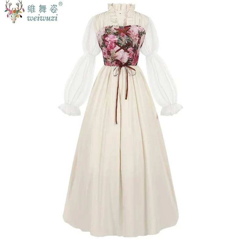 

Floral Elegance Victorian Dresses Fairy Witch Medieval Court Formal Banquet Prom Party Dress Renaissance Halloween Costume Gown