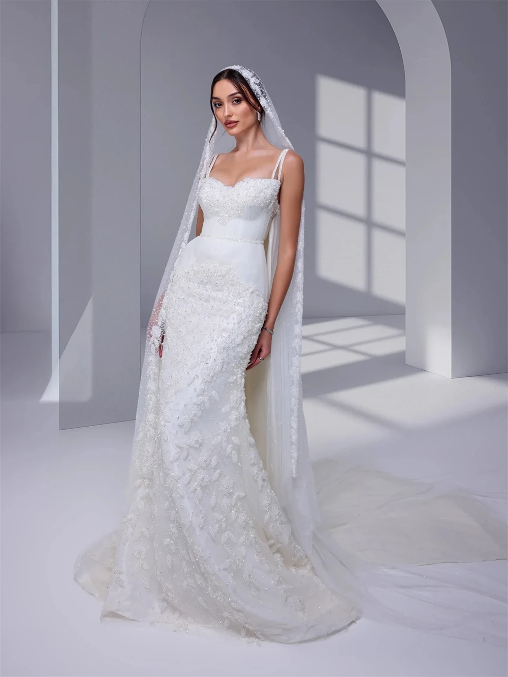 Customized Boho Ivory Jersey Wedding Dress Classic Sweetheart Sleeveless Bridal Gowns Soft Straight Court Train Vestido De Novia