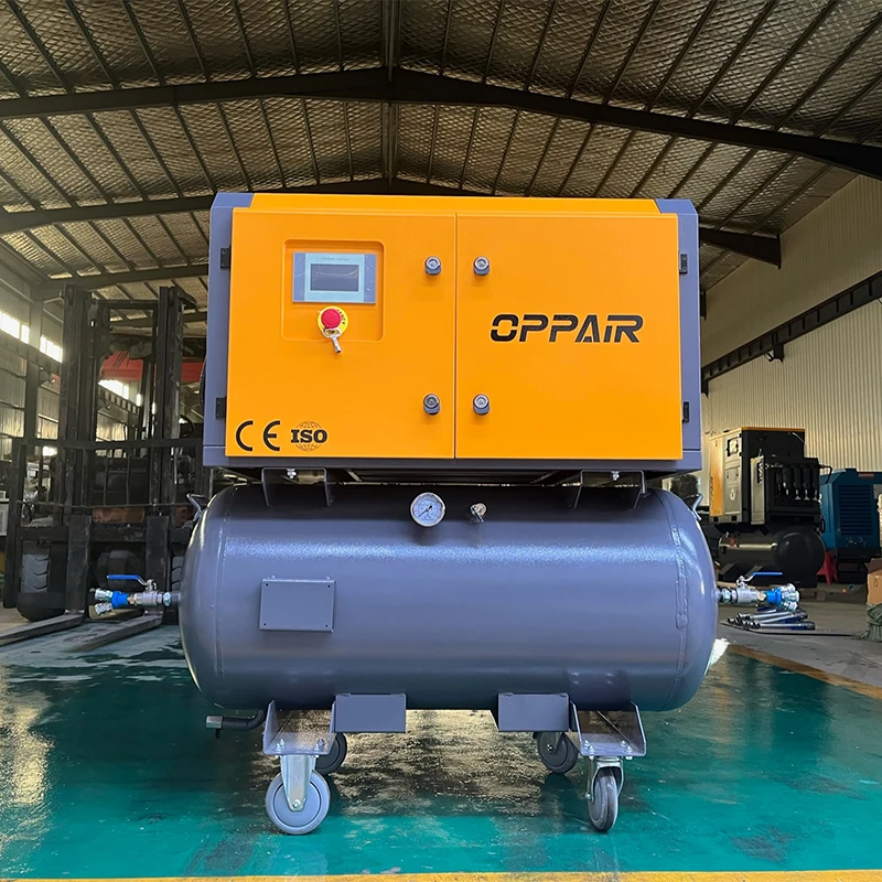 China Outstanding 4kw 3.7kw 4.5kw 5.5kw 5hp 7.5hp Screw Air Compressor 7Bar 8Bar 10Bar Ultra-Quiet Wheels Silent