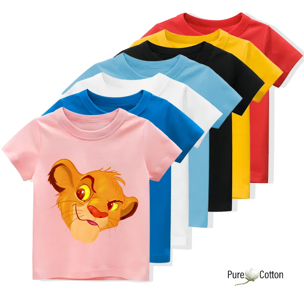 

Friendly lightweight T-shirt good-looking children's top clear 2d animal print attractive and cute full size natural dress simpl