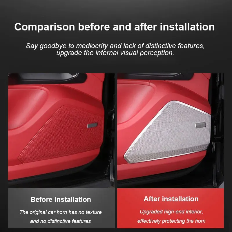 Car Door Horn Protection Cover Audio Speaker Decorative Modification Part For Porsche Cayenne 2018 2019 2020 2021 2022 2023 2024