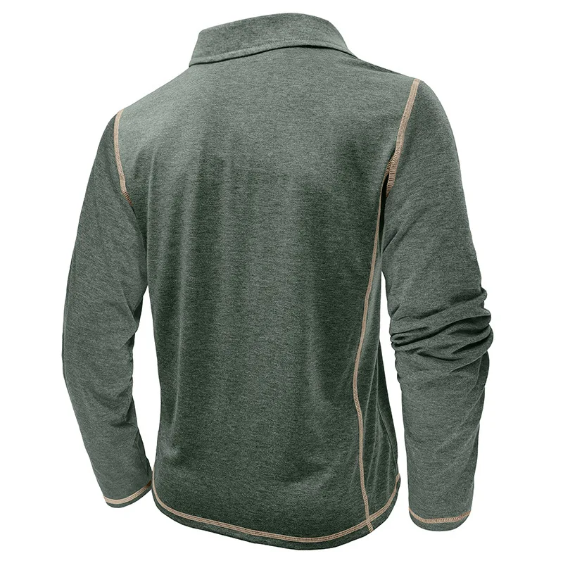 2025 Men's Long Sleeve Polo Shirt - Autumn Winter Thickened Collared T-Shirt, American Style Casual Business Top (S-3XL)