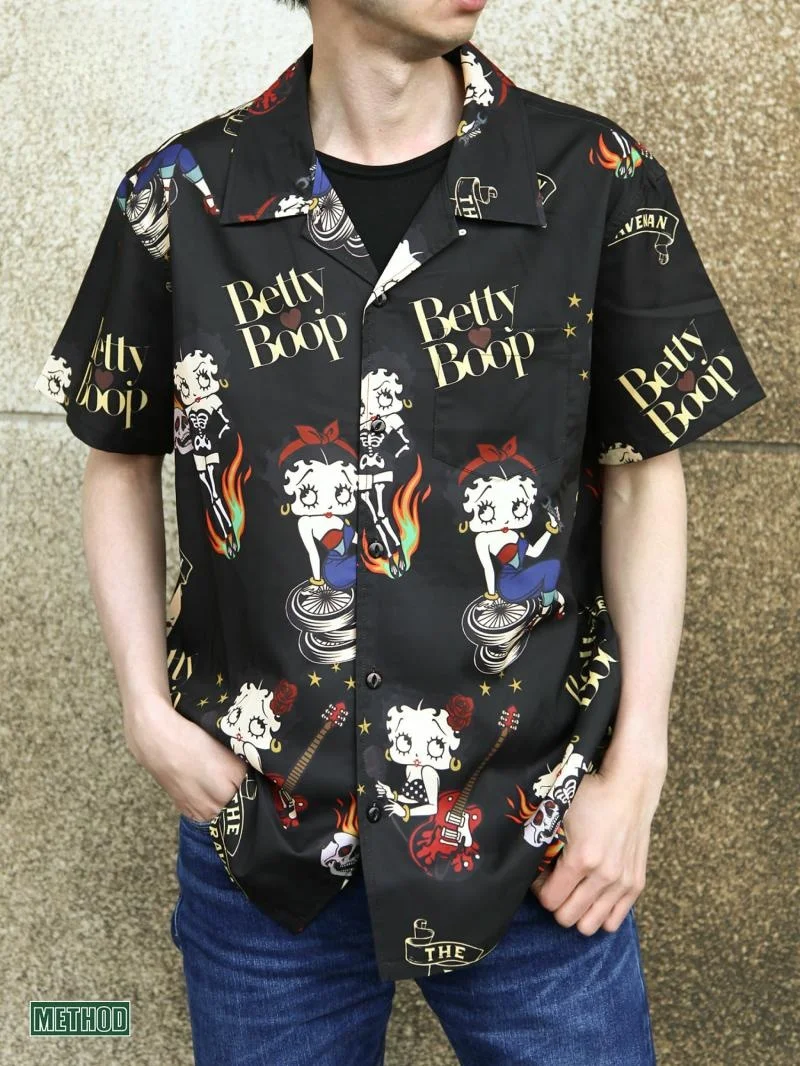 

Classic Roabilly Skull Guitar Tattoo Motorcycle Cuban Collar ort Sve irt Retro Youth Faion Summer Polyester Fiber