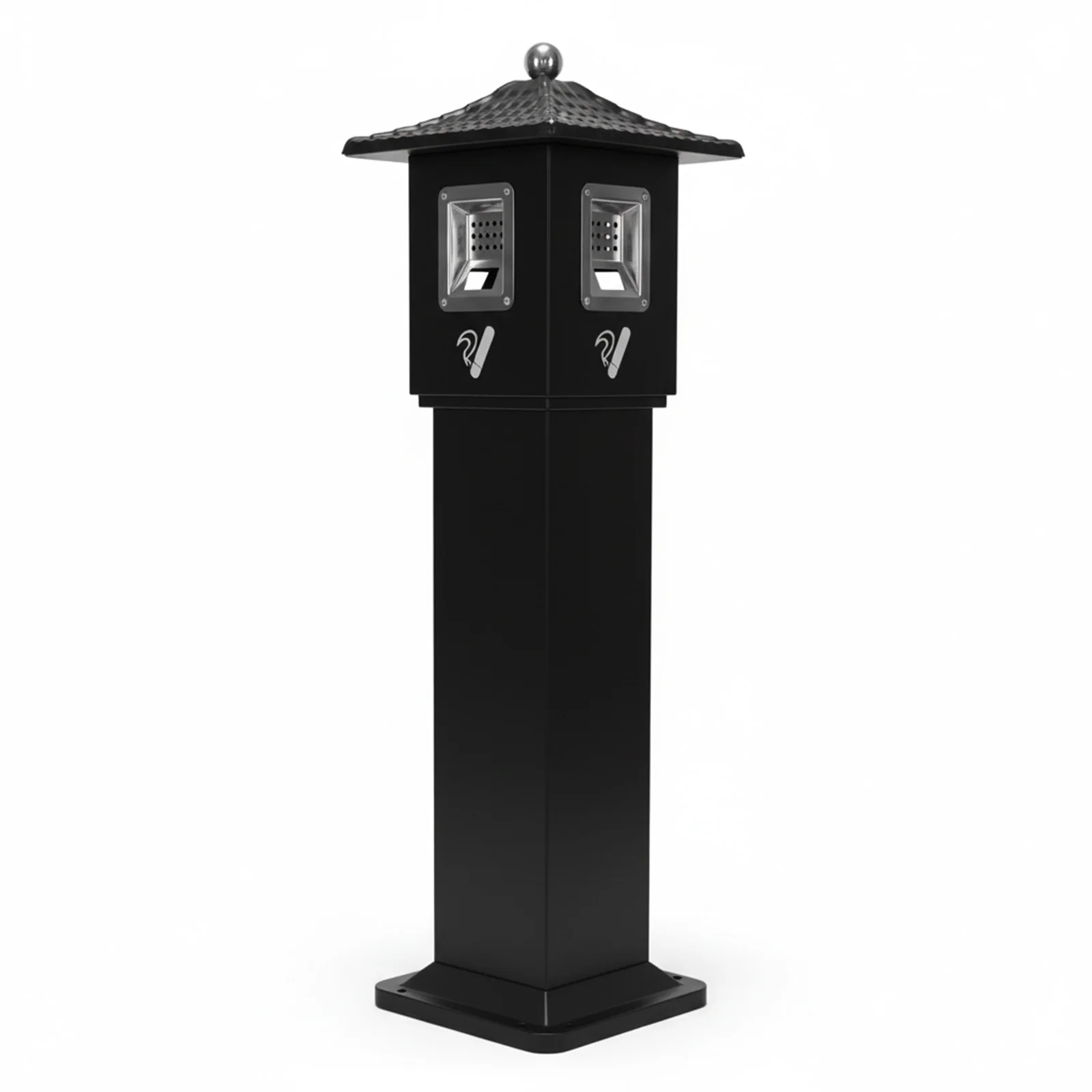 

Standing Cigarette Butt Disposal Corrosion Resistant Metal Vertical Trash Bin W/Lock for Office Hotel Patio Backyard Restaurants