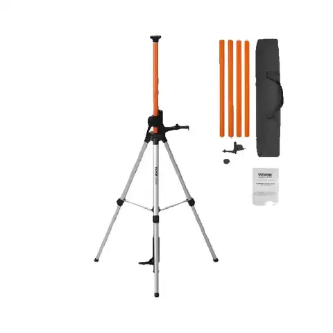 SucceBuy Treppiede di livello laser 1/4"-20 e 5/8"-11 Montaggio filettato 40,94-133,85 pollici Regolazione dell'altezza con livella a bolla e supporto per carichi pesanti