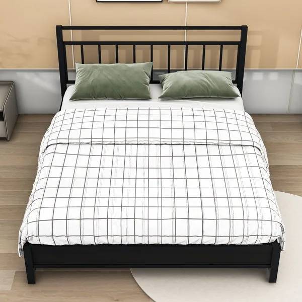 Manufacturer Wholesale Price King Size Metal Frame Bed with Four Drawers Black No Noise