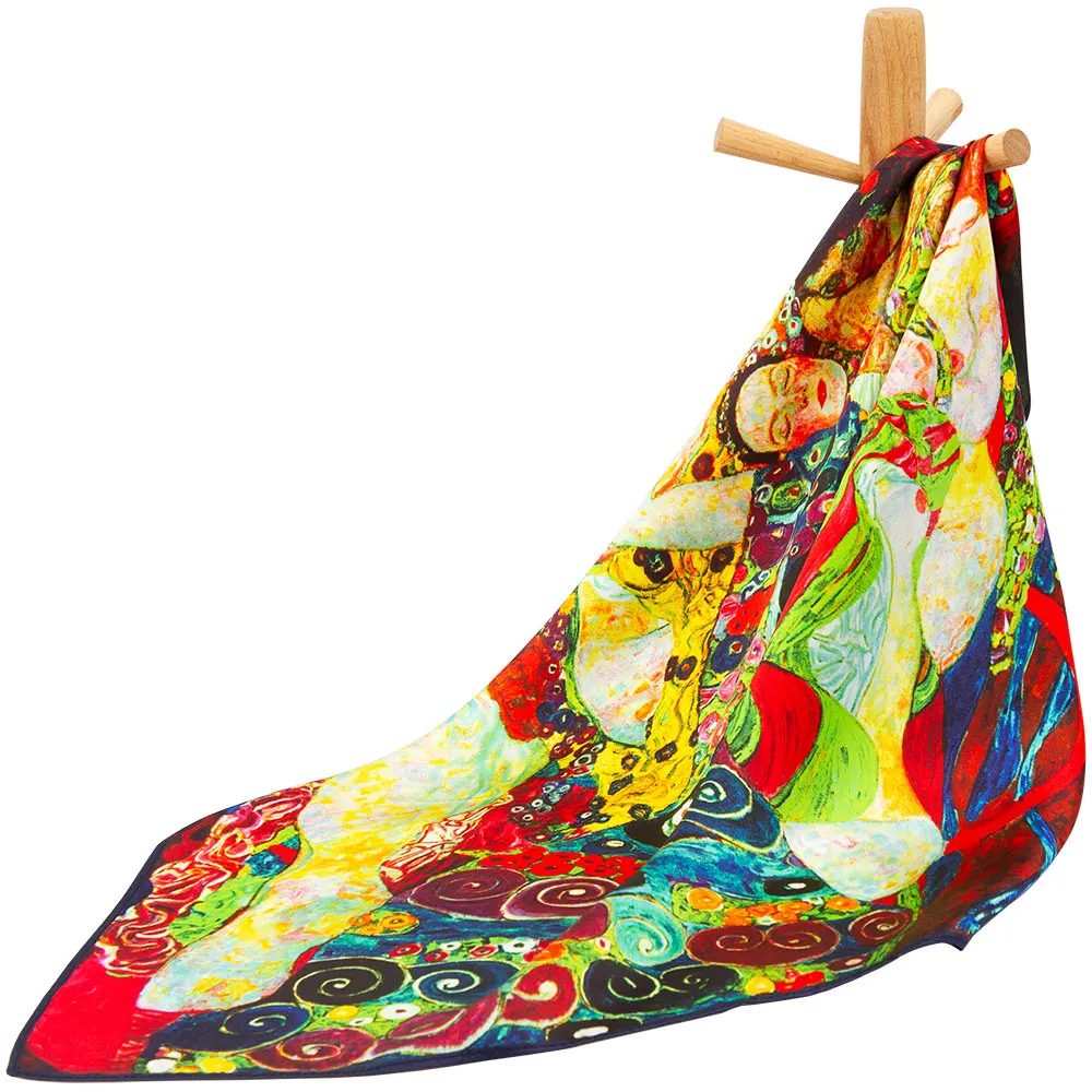 53cm Real Silk Scarves Woman Artwork Luxury Scarf for Ladies Square Designer 100% Natural Kerchief Colleague Gift The Virgin