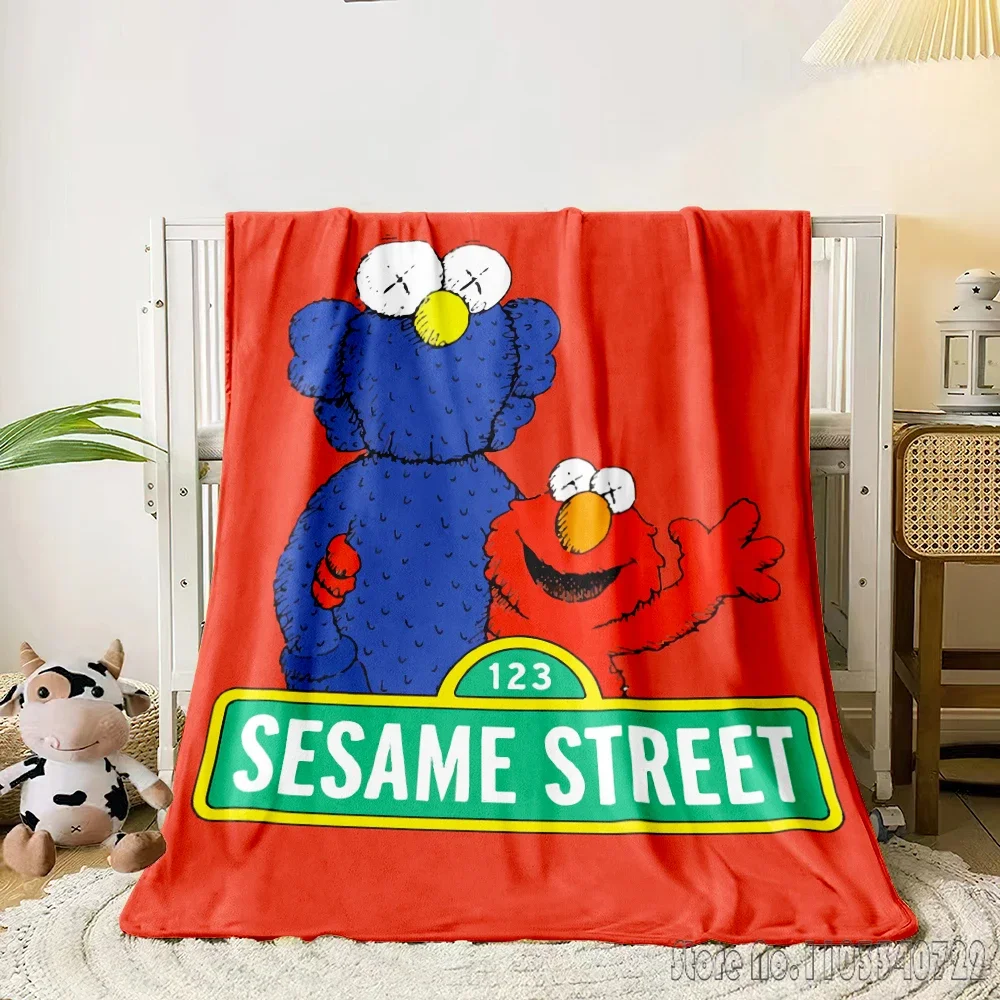 Sesame Street Cartoon 3D Printed Home Cute Kids Blanket Throw for Bed Sofa Decor Fleece Nap Blankets Boys Girls Children Gift