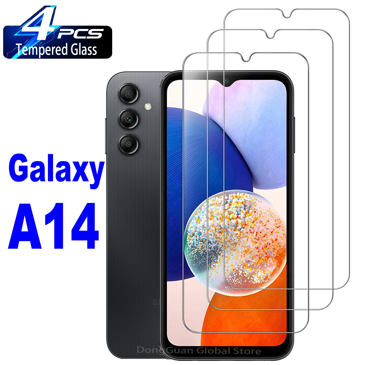 2/4 szt. Szkło ochronne 9H do Samsung Galaxy A14 5G HD Folia ze szkła hartowanego