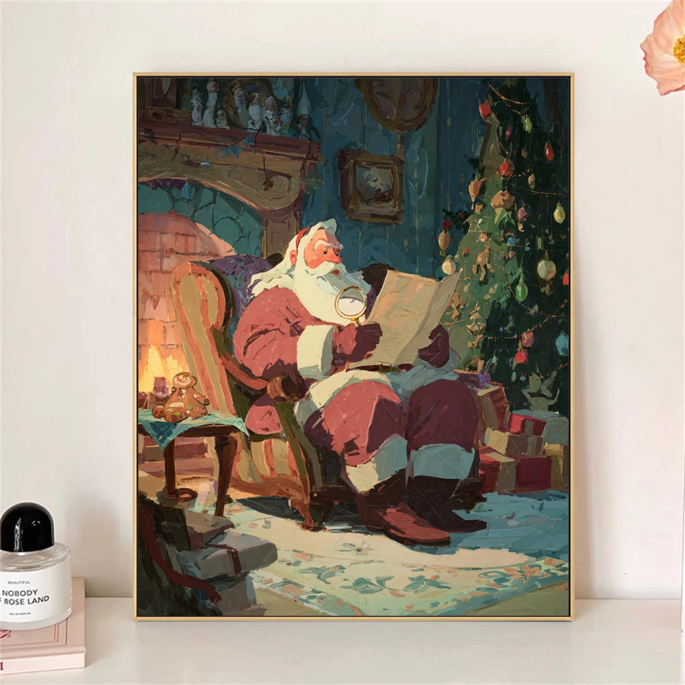 

Краска по номерам для взрослых, комплект Санта-Клауса для чтения букв, сделай сам, дропшиппинг, акриловая картина маслом, холст по номерам, домашний декор