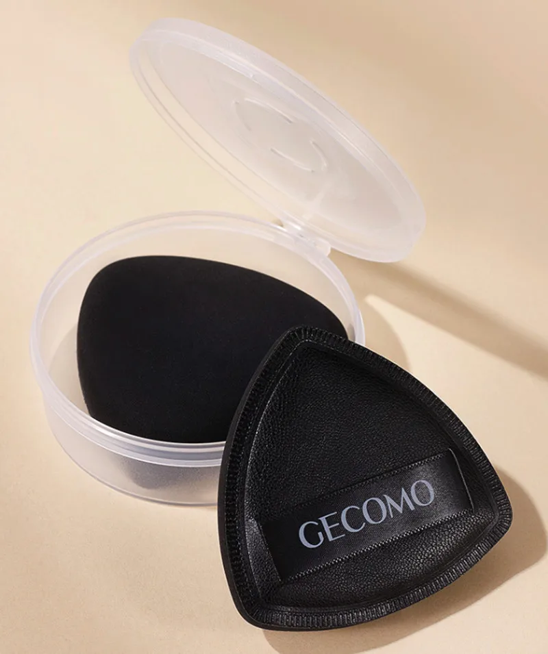 Black Air Cushion Foundation Puff High Elastic Soft Makeup Blender Applicator Sponge Wet Dry Dual Use And Storage Box