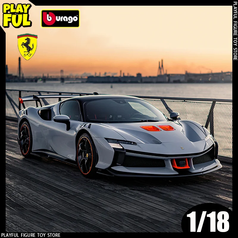 New In Stock Bburago 1:18 Ferrari Sf90 Xx Stradale Alloy Miniature Bianco Artico Ferrari Racing Diecast Model Toys Custom Gift