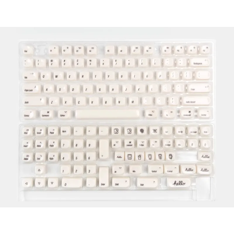 MAC Theme Keycaps Set Ceramic Feel PC Keyboard Caps Custom MOA Profile Keycaps for Mechanical Keyboard Accessories MX Switches